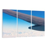 Obraz na płótnie 120x80 - Samolot ku Księżycowi - samolot, ksieżyc