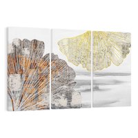 Obraz na płótnie 120x80 - Złote liście melancholii - liście miłorzębu, tekstura