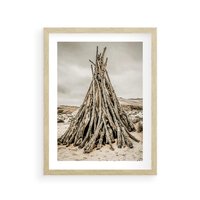 Plakat w ramie 50x70 - Ciepło Przeszłości - retro fotograia, odcienie sepii - rama drewno