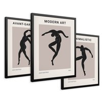 Zestaw obrazy w ramie 50x70 galeria - Nowoczesny, sztuka, art, postacie - rama czarna