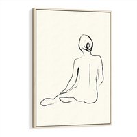 Obraz w ramie 70x100 - Akt w Minimalizmie - kobieta akt, minimalizm - rama drewno
