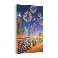 Obraz na płótnie 70x100 - Fajerwerki Nowego Roku - nowy rok, fajerwerki
