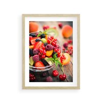 Plakat w ramie 50x70 - Smakowite Porywy - owoce, jedzenie - rama drewno