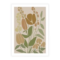 Plakat bez ramy 50x70 - Beżowo i Roślinnie - nowoczesny plakat, roślinność