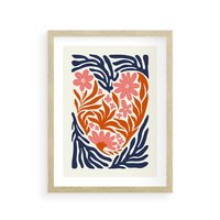 Plakat w ramie 40x50 - Kwiatami Splecione - kwiaty, nowoczesny plakat - rama drewno