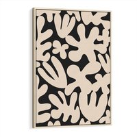 Obraz w ramie 80x120 - Księga Ukrytych Widoków - abstrakcyjne czarno białe formy, minimalizm - rama drewno