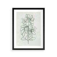 Plakat w ramie 30x40 - Spokojne Poddanie Naturze - zielony plakat, roślinne inspiracje - rama czarna