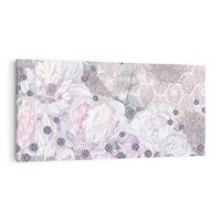 Obraz na płótnie 100x50 - Malowane oddechy istnienia - pomieszane tekstury, kwiatowe elementy