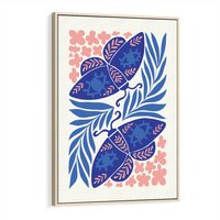 Obraz w ramie 70x100 - Migotliwa Rzeczywistość - ćmy, kwiaty - rama drewno