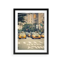 Plakat w ramie 40x50 - Miasto Taksówek - taksówki, miasto - rama czarna
