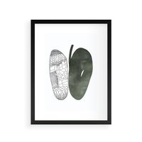 Plakat w ramie 30x40 - Przesunięte Jabłko - minimalistyczny plakat, jabłko - rama czarna