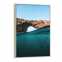 Obraz w ramie 80x120 - Tajemnicza Podwodna Kraina - fotografia, podwodna jaskinia - rama drewno
