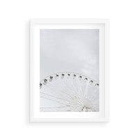 Plakat w ramie 40x50 - Karuzela Młyńska: Nostalgiczne Koło - młyńskie koło, karuzela - rama biała