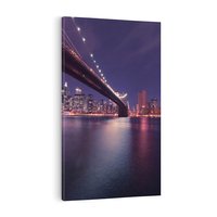 Obraz na płótnie 80x120 - Most w Nowym Jorku nocą - most, Nowy Jork