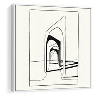 Obraz w ramie 80x80 - Poezja światła i cienia - nowoczesna sztuka, minimalistyczny styl - rama biała