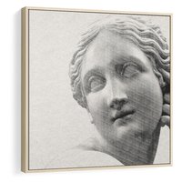 Obraz w ramie 50x50 - Szarość w Kamieniu - monochromatyczna marmurowa rzeźba, odcienie szarości - rama drewno