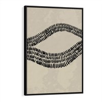 Obraz w ramie 70x100 - Kontury Ewolucji Materii - boho plakat, czarne kropki kreski - rama czarna