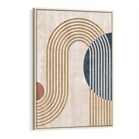 Obraz w ramie 80x120 - Melodia ukrytych snów - retro grafika, styl mid-century - rama drewno