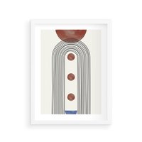 Plakat w ramie 30x40 - Symfonia Kształtów - nowoczesny plakat, styl midcentury - rama biała