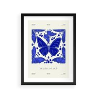 Plakat w ramie 50x70 - Wibracje Wnętrza - nowoczesny plakat, odcienie błękitu - rama czarna