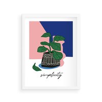 Plakat w ramie 40x50 - Tajemnicze Wibracje - tygrys, kwiaty - rama biała