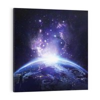 Obraz na płótnie 70x70 - Podróż w kosmiczną przestrzeń - kosmos, ziemia