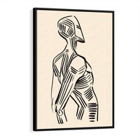 Obraz w ramie 50x70 - Eksploracja Wizualna - szkic, czarno biały - rama czarna