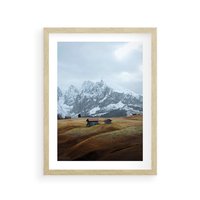 Plakat w ramie 30x40 - Odkryj Ich Urok - góry, skandynawia - rama drewno