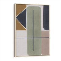 Obraz w ramie 80x120 - Sztuka Abstrakcji - geometryczne kształty, kolorowe prostokąty - rama drewno