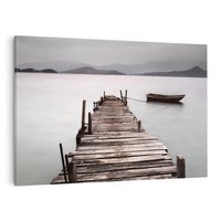 Obraz na płótnie 120x80 - Spokój nad Jeziorem - pomost, jezioro
