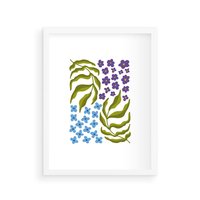 Plakat w ramie 30x40 - Księga Kształtów Bez Granic - kwiaty, sztuka nowoczesna - rama biała