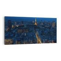 Obraz na płótnie 120x60 - Nocne impresje Paryża we Francji - Francja, Paryż