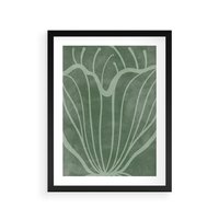 Plakat w ramie 50x70 - Zieleń Kształtująca Spokój - zielony plakat, roślinne inspiracje - rama czarna