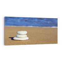Obraz na płótnie 140x70 - Kamienie na plaży nad morzem - kamienie, plaża