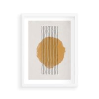 Plakat w ramie 30x40 - Taniec Emocji - abstrakcyjne akwarelowe plamy, nieregularne kreski - rama biała