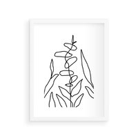 Plakat w ramie 30x40 - Konturem Naznaczone - mroczna sztuka, minimalizm - rama biała