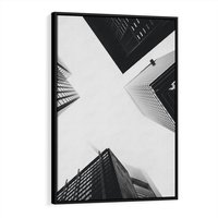 Obraz w ramie 50x70 - Nowoczesna Dynamika - perspektywa, wieżowce - rama czarna