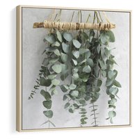 Obraz w ramie 80x80 - Uwodzicielska zieleń eukaliptusa - eukaliptus, zielone - rama drewno