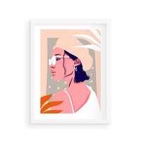 Plakat w ramie 30x40 - Kobieca Esencja - nowoczesny plakat, styl retro - rama biała