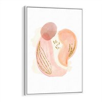 Obraz w ramie 70x100 - Impresje Przenikających Form - abstrakcyjne akwarelowe plamy, minimalizm - rama biała