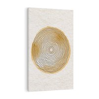 Obraz na płótnie 50x70 - Zapisane w promieniach słońca - beżowe strukturalne tło, koła
