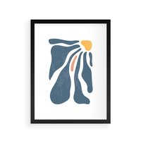 Plakat w ramie 30x40 - Melodia Kolorowych Płatków - nowoczesna kwiatowa grafika, styl retro - rama czarna