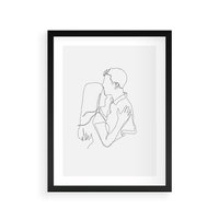 Plakat w ramie 50x70 - Bezgraniczne Przenikanie - para zakochanych, kobieta i mężczyzna - rama czarna