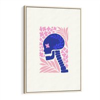 Obraz w ramie 70x100 - Żart z Czaszką - abstrakcja, sztuka nowoczesna - rama drewno