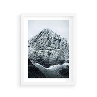 Plakat w ramie 30x40 - Surowość Gór - śnieg, zima w górach - rama biała