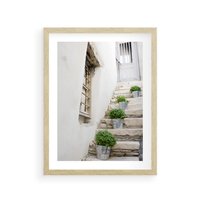 Plakat w ramie 50x70 - Wznoszące się Marzenia - schody, perspektywa - rama drewno