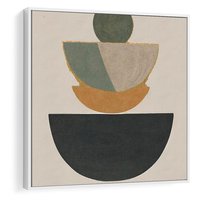 Obraz w ramie 80x80 - Podróżne Refleksyjne Odbicia - abstrakcyjny obraz, kolory ciepłe - rama biała