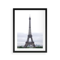 Plakat w ramie 40x50 - Eiffla w mglistym świetle - Eiffla, Paryż - rama czarna