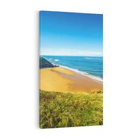 Obraz na płótnie 50x70 - Morze na Plaży - Błękitne Rajskie Zakątki - morze, plaża