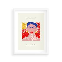 Plakat w ramie 30x40 - Bezgraniczne Rytmy - kobieta, sztuka abstrakcyjna - rama biała